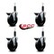 Service Caster 5'' Soft Rubber Swivel 1'' Expanding Stem Caster Set with Brake, 4PK SCC-EX20S514-SRS-PLB-1-4 - alternate 3